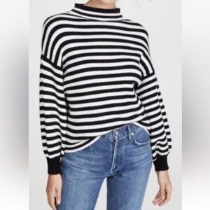 Anthropologie Sweater Women XS Petite Line & Dot Sydney Striped Balloon‎ Sleeves